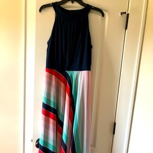 Sandra Darren Rainbow Maxi Halter dress